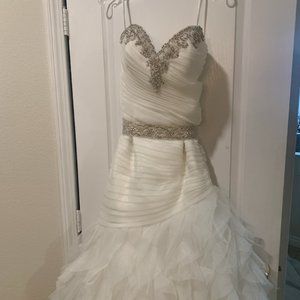 Allure Bridals Ivory and Silver Embellished Gown